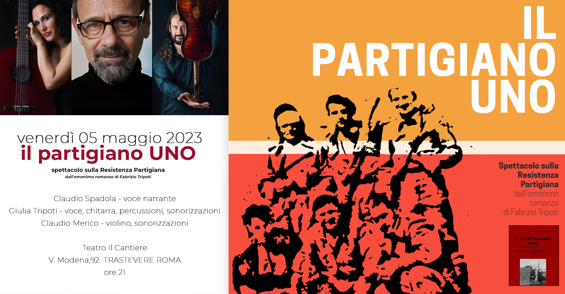 il partigiano UNO – spettacolo sulla Resistenza Partigiana @ Teatro Il Cantiere ROMA Trastevere