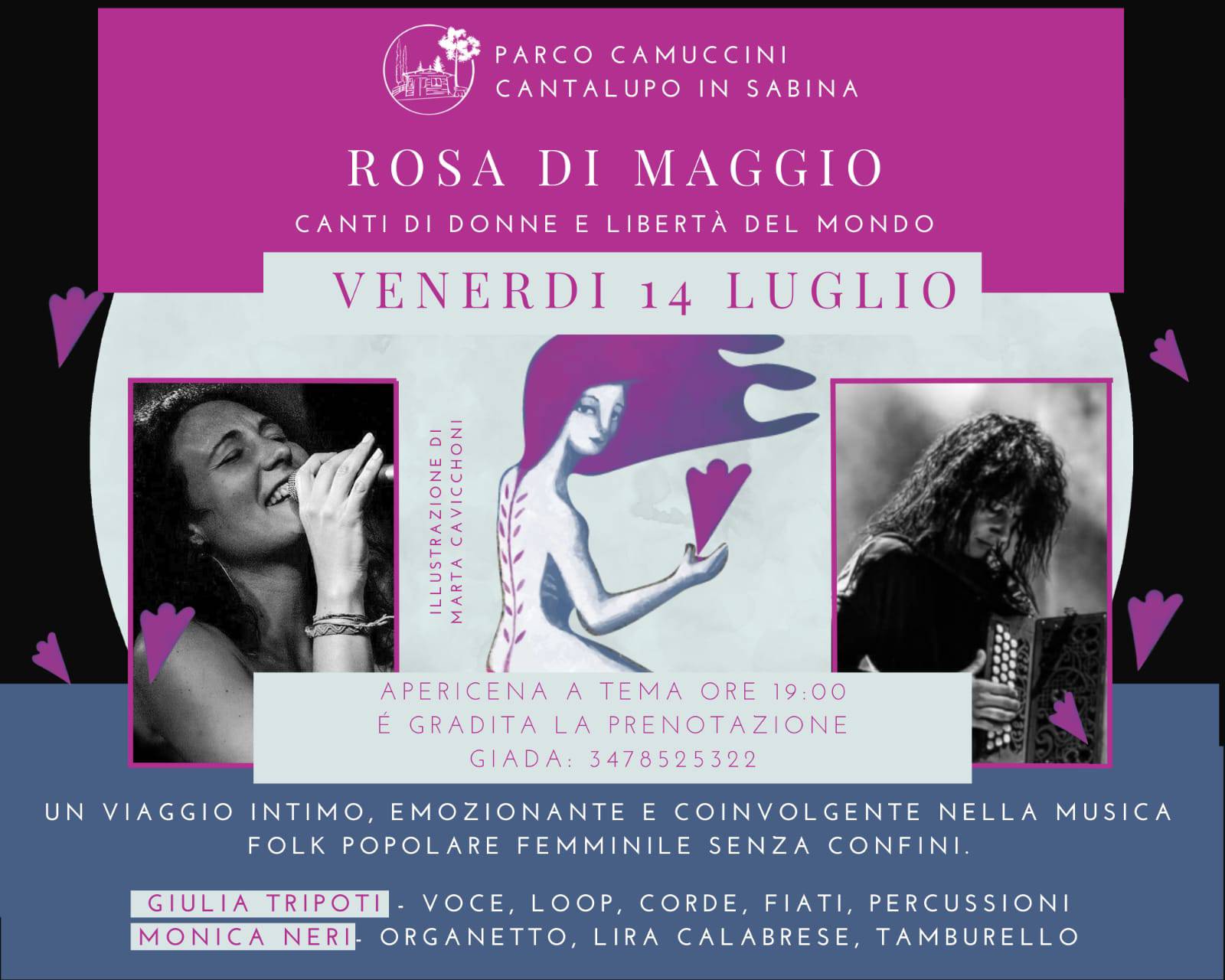 ROSA DI MAGGIO, canti di donne dal Mondo – Giulia Tripoti feat. Monica Neri @Il Chiosco di Cantalupo in Sabina
